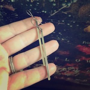 Simple Silver Drop Earrings